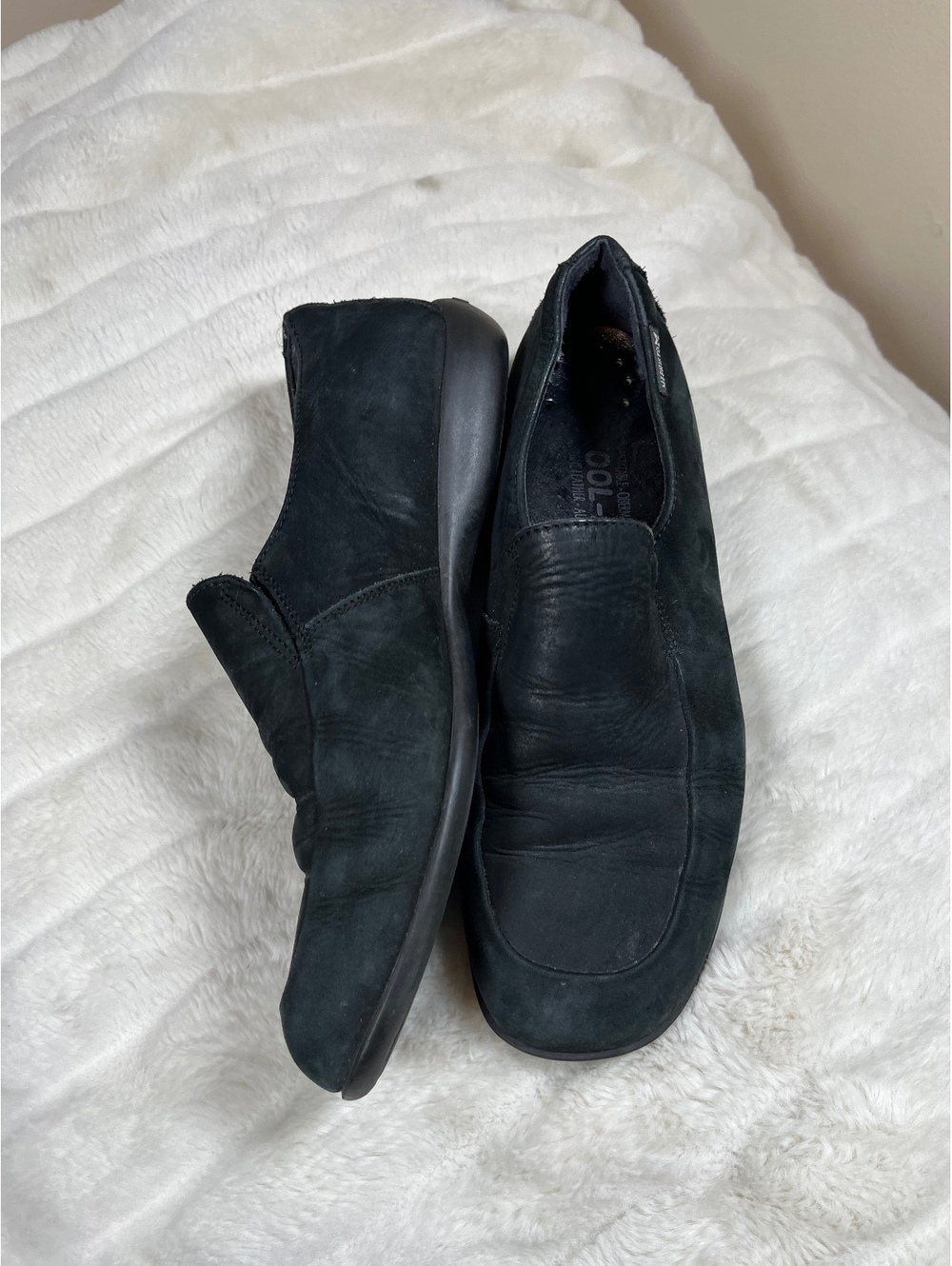 Mephisto Women's 9/ UK 6.5 Faded Black Cool Air Luxe Suede Loafer Fall Shoes